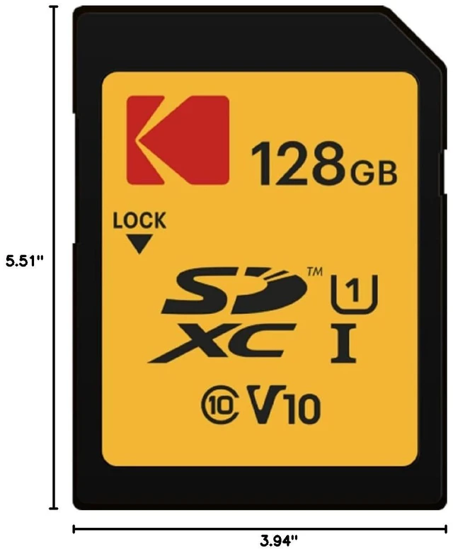 Alt view image 3 of 3 - Kodak SDXC Card 128GB UHS-I U1 V10 Premium, up to 85MB/s Read Speed, for Full HD Video and High-Resolution Pictures, Compatible with SDXC Standard - EKMSD128GXC10K