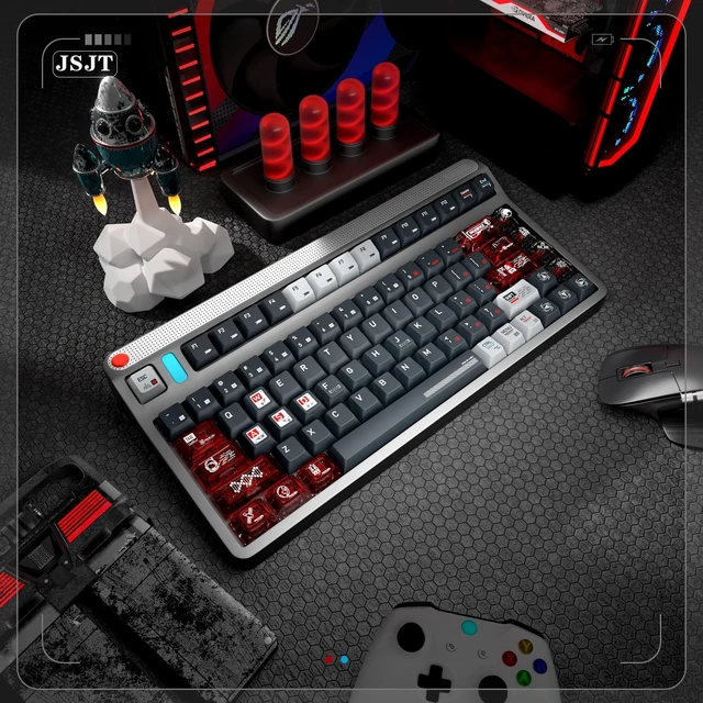 Alt view image 5 of 5 - JSJT Clear PC Through Keycaps + PBT Keycap,Moon Project Theme Keycaps 183 Keys Cherry Profile Keycap Set for MX Switch Mechanical Keyboards(Only Key Caps)