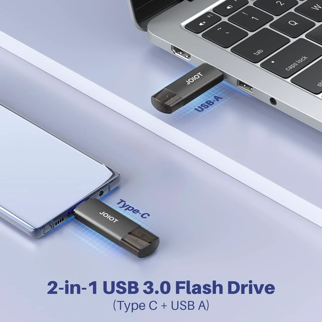 Alt view image 3 of 5 - 64GB USB C Flash Drive Dual USB 3.0 Flash Drive Type C + USB A Portable Type-C Flash Drive 2-in-1 USB-C Thumb Drive for Smartphone Tablet Computer Mac iPhone 16/17 Black