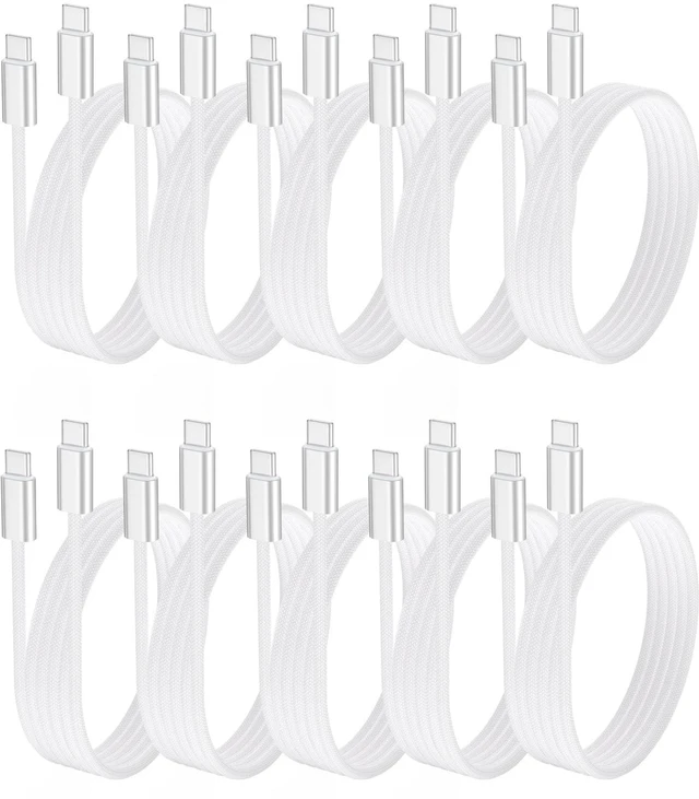 Main image of 240W USB C to USB C Cable 3 FT 10-Pack,Braided Type C Fast Charing Cord