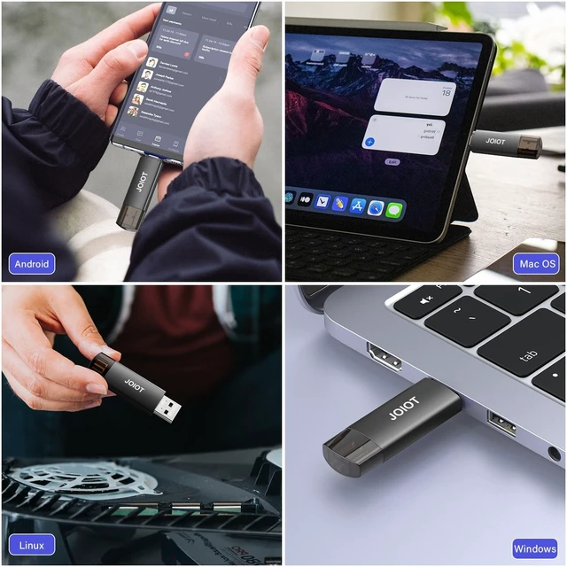 Alt view image 5 of 5 - 64GB USB C Flash Drive Dual USB 3.0 Flash Drive Type C + USB A Portable Type-C Flash Drive 2-in-1 USB-C Thumb Drive for Smartphone Tablet Computer Mac iPhone 16/17 Black