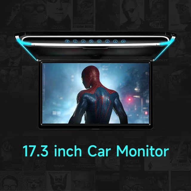 Alt view image 5 of 5 - 17.3 Inch Flip Down Car Monitor High-Definition Digital TFT Wide Screen with 1080P Video Display Capability, Integrated HDMI, IR, FM, USB, and SD Functionality.