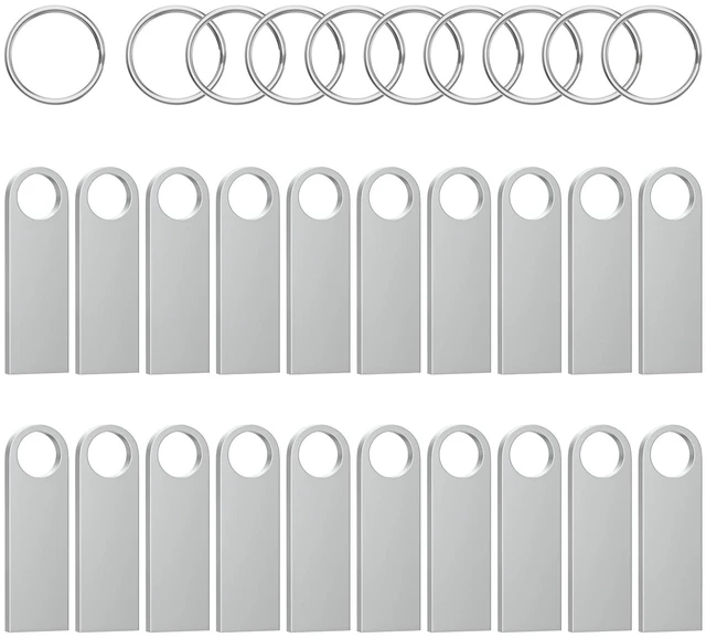 Main image of ABLAZE 8GB Flash Drive 20 Pack, Metal USB 2.0 Thumb Drives with Keychains
