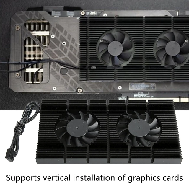 Alt view image 4 of 5 - Pomya GPU Backplate Cooler with Dual 4-Pin 5000RPM Fans, Aluminum Alloy Heatsink for RTX 3090 3080 3070 Graphics Card, Memory Cooling Kit for Vertical Mount
