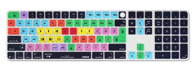 Alt view image 4 of 5 - XSKN Avid Media Composer Shortcut Keyboard Cover for iMac M4 Magic Keyboard with Touch ID and Numeric Keypad A3119