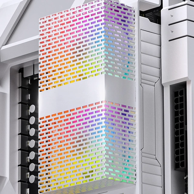 Alt view image 4 of 5 - XROLAND Cooling Fan Memory Active Heatsink Cooling Solution for DDR DDR2 DDR3 DDR4 DDR5 Cooler RAM Enhances Performances and Stability, Size:Approx.120x62x28mm, White RGB Sync Version