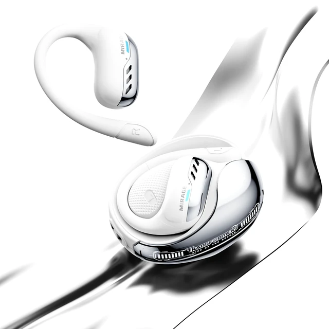 Alt view image 2 of 5 - Transformers Earbuds T55, Bluetooth Wireless Gaming Earbuds with Mic, Open-Back in Ear Earbuds, Low Latency, HiFi Calling, Dual Modes, LED Display (Mirage White)