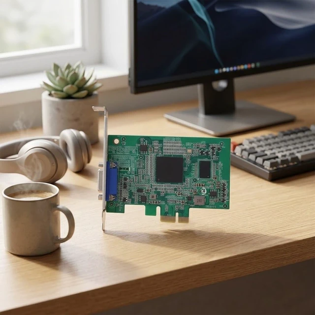 Alt view image 5 of 5 - Jiawu PCIe Graphics Card, Plug and Play No Driver 512M VGA Low Power 6W No Noise, VGA Graphics Card, Desktop with Dual Slot PCI for Desktop PC VOD Music Systems