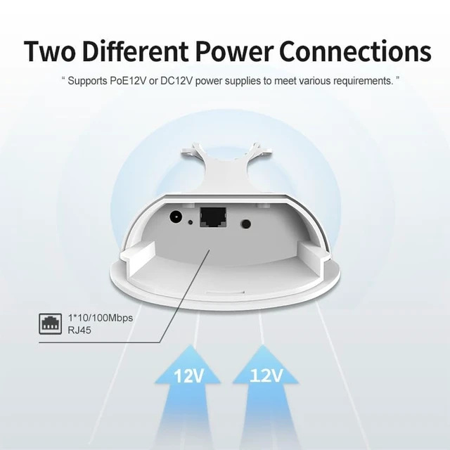 Alt view image 2 of 5 - Wireless Bridge2.4G75Mbps1500 ftPoint to Point WiFi BridgesPlug and PlayHigh-Gain Antenna10/100Mbps LAN Port24V PoE PoweredIP65 Waterproof2PCS