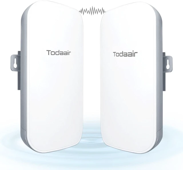 Main image of Wireless Bridge2.4G75Mbps1500 ftPoint to Point WiFi BridgesPlug and PlayHigh-Gain Antenna10/100Mbps LAN Port24V PoE PoweredIP65 Waterproof2PCS