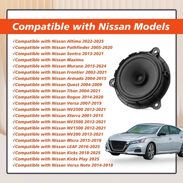 Alt view image 2 of 5 - Mhrxusd 28156-9FF0A Door Speaker Compatible with Nissan Altima Pathfinder