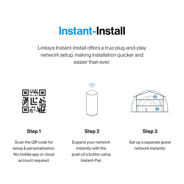 Alt view image 3 of 5 - Linksys Velop Micro 7 Dual-Band BE5000 Wi-Fi 7 Mesh System ^^ 4 WiFi Streams up to 5 Gbps ^^ 2200 sq.ft. Coverage ^^ Supports Internet Plans up to 2.5 Gbps ^^ 1-Pack
