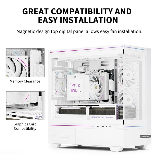 Alt view image 4 of 5 - Thermalright-TR Phantom Spirit 120 Digital SNOW CPU Cooler,Dual PWM Fans, 7 Heat pipes CPU Cooling,Digital Screen Top Cover-Magnetic Attraction,for lga1700/1851/1150/1151/1200, AM4/AM5,Heat