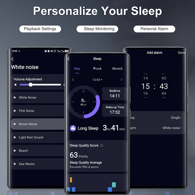 Alt view image 4 of 5 - WXQZXO Sleep Earbuds, Mini Wireless Ear Buds for Side Sleepers, Bluetooth 6.0 Headphones in Ear, 2026 Ultra-Light Comfort Earphones, 48H Playtime Sleep Monitor APP, White Noise Deep Blue