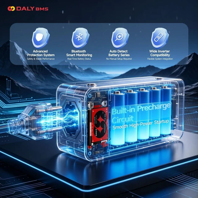 Alt view image 4 of 5 - DALY BMS 24V-84V 250A Built-in Bluetooth with RS485 CAN
