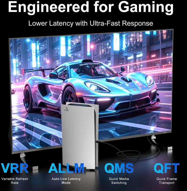 Alt view image 5 of 5 - DGHUMEN Fiber Optic HDMI Cable 10FT, 8K Long HDMI 2.1 Cable, 48Gbps Ultra High Speed Braided 8K@60Hz 4K@120Hz, Dynamic HDR, eARC, HDCP 2.2&2.3, 3D, for PS5, Xbox, HDTV, Laptop, Monitor
