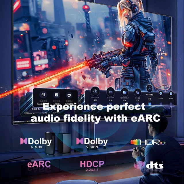 Alt view image 4 of 5 - DGHUMEN Fiber Optic HDMI Cable 10FT, 8K Long HDMI 2.1 Cable, 48Gbps Ultra High Speed Braided 8K@60Hz 4K@120Hz, Dynamic HDR, eARC, HDCP 2.2&2.3, 3D, for PS5, Xbox, HDTV, Laptop, Monitor