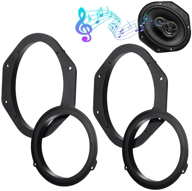 Main image of 6x9 Front and 6.5 Rear Car Speaker Adapter Mount Brackets No Wire Harness