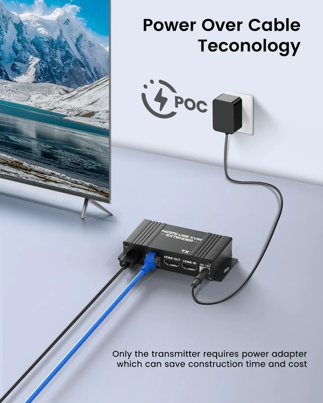 Alt view image 3 of 5 - 164ft/50m HDMI KVM USB Extender Over Cat 5e/6/7
