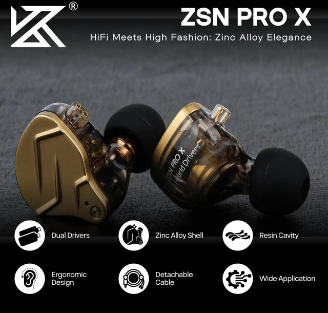 Alt view image 2 of 5 - Linsoul KZ ZSN PRO X 1BA+1DD Hybrid Driver IEM HiFi Wired Earbuds