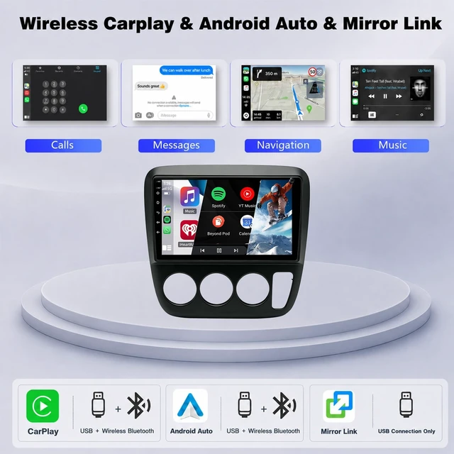 Alt view image 4 of 5 - Upgrcaru 4+64G Car Radio for Honda CRV 1997 1998 1999 2000 2001 Manual A/C