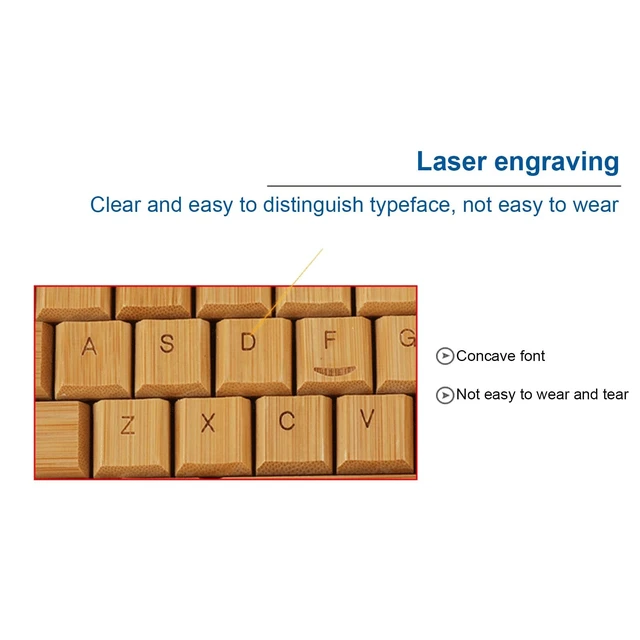 Alt view image 4 of 5 - ciciglow Bamboo Keyboard and Mouse, 2.4GHz Computer Devices with USB Receiver, Optional 1200DPI MouseCompact KeyboardWireless Keyboard and Combo (Mouse and Keyboard
