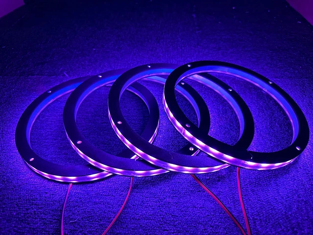 Alt view image 3 of 5 - Sando Tech 4PCS 8'' RGB Changing LED Speaker Lights Car Speaker Rings Spacer Ring Light Kit Multi-Colors Shift Car Coaxial Lights Fit for Car Truck Boat Bluetooth/Remote Ctrl