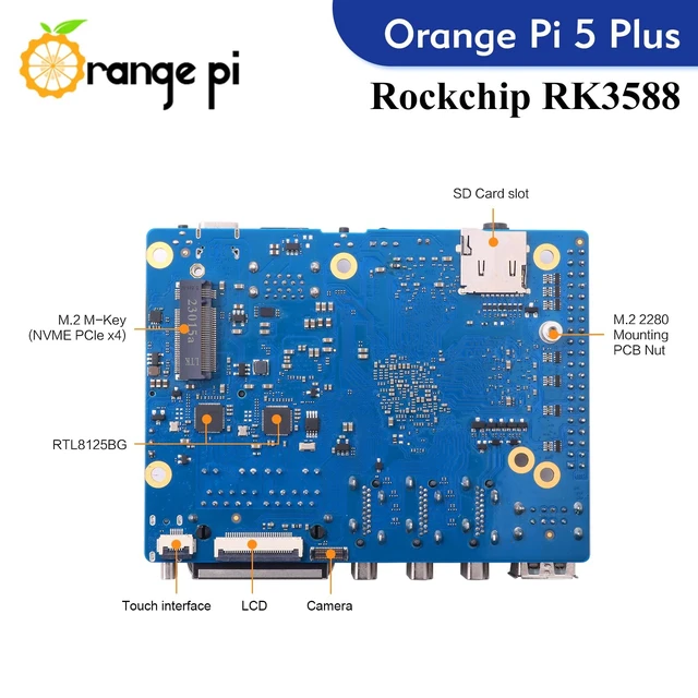 Alt view image 3 of 5 - Orange Pi 5 Plus 16GB Rockchip RK3588 8 Core 64 Bit Single Board Computer, 2.4GHz Frequency 8K Video Decoding Open Source Development Board Run Orange Pi OS, Android, Debian, Ubuntu (5 Plus 16G)