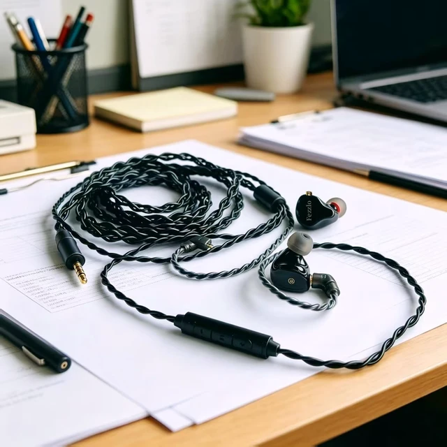 Alt view image 2 of 5 - FAAEAL IEM Upgrade Cable,6N Silver Plated Earphone Replacement Audio Cord,QDC 2Pin in Ear Monitor Cable for KZ ZS10 PRO AS16 ZSN ZSX TRN MT1 3.5mm w/mic (Recessed 2pin 6.5ft) Black