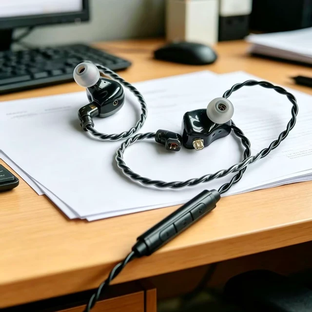 Alt view image 4 of 5 - FAAEAL IEM Upgrade Cable,6N Silver Plated Earphone Replacement Audio Cord,QDC 2Pin in Ear Monitor Cable for KZ ZS10 PRO AS16 ZSN ZSX TRN MT1 3.5mm w/mic (Recessed 2pin 6.5ft) Black