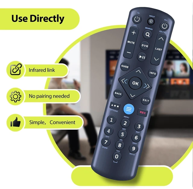 Alt view image 2 of 5 - RYQIF Universal Replacement Remote Control Fits Spectrum Cable Box SR-002-U SR-002-R TX4RD27A MG3-R31160B