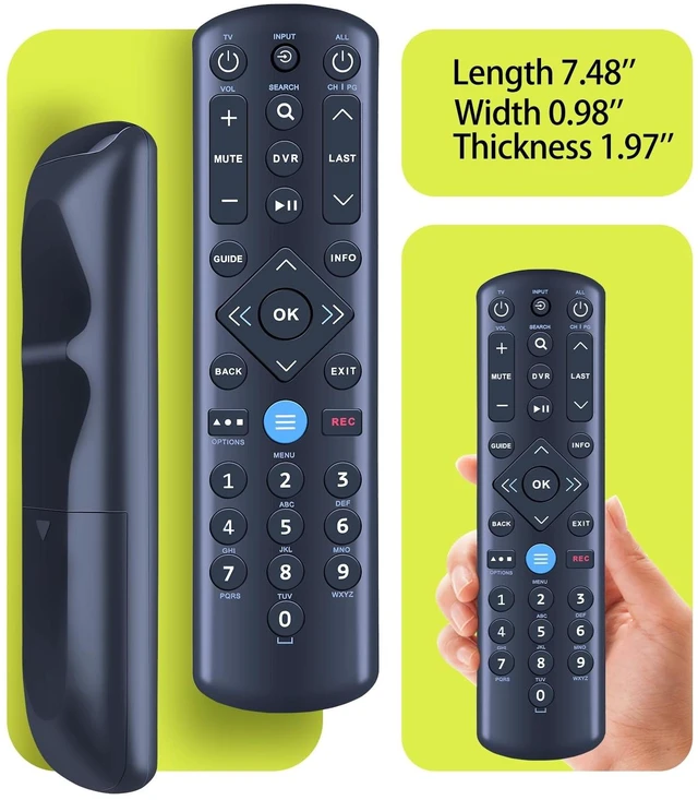 Alt view image 5 of 5 - RYQIF Universal Replacement Remote Control Fits Spectrum Cable Box SR-002-U SR-002-R TX4RD27A MG3-R31160B