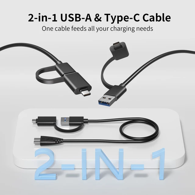 Alt view image 5 of 5 - 500GB Portable External HDD USB-A Type-C for PC Mac Console PS4 Xbox