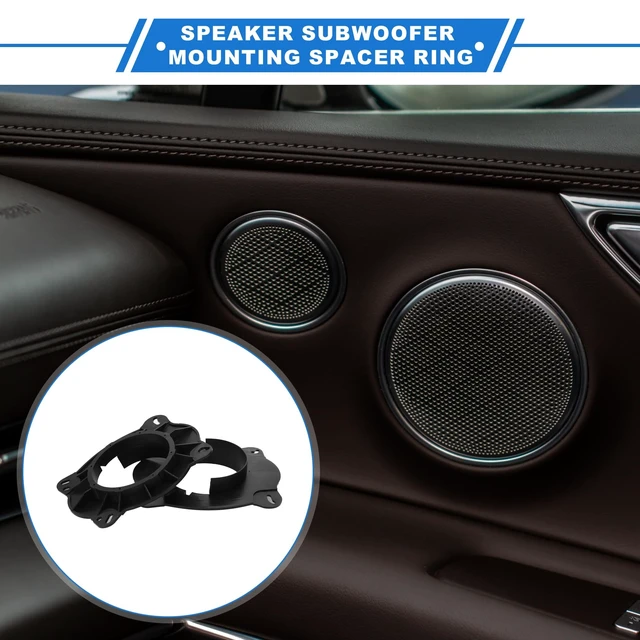 Alt view image 2 of 5 - VekAuto 2 Pcs Speaker Spacer Ring Tweeter Speaker Spacer Adapter for Toyota Camry 2002-2017 Waterproof for 6.5'' ABS Black Front