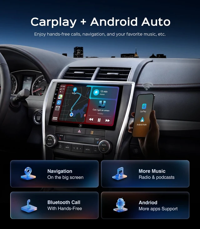 Alt view image 3 of 5 - 4GB+64GB Car Stereo Radio for Toyota Camry 2015 2016 2017