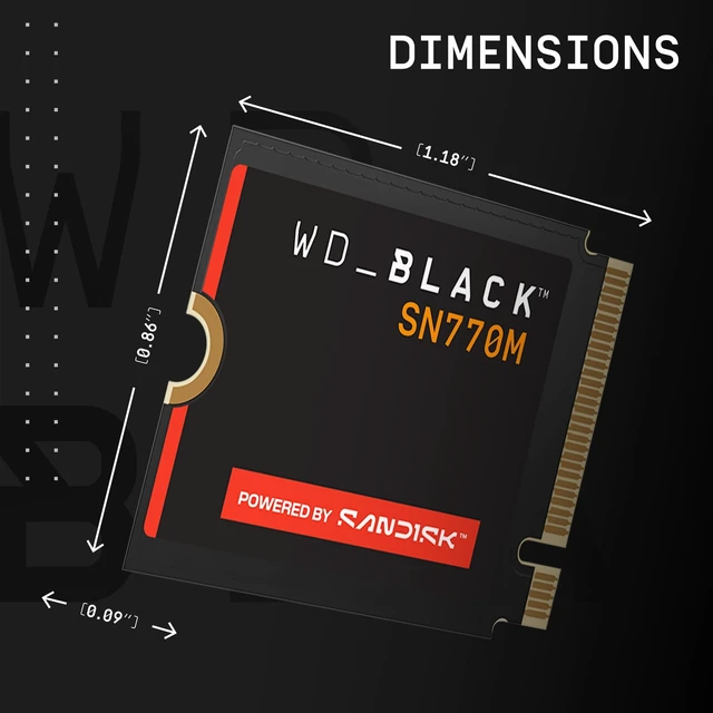 Alt view image 3 of 5 - WD Black SN770M WDS100T3X0G 1 TB Solid State Drive - M.2 2230 Internal - PCI Express NVMe (PCI Express NVMe 4.0 x4)