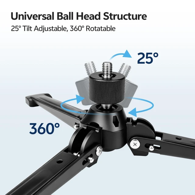 Alt view image 5 of 5 - TONYBOO Monopod Tripod Base, Heavy Duty Aluminum Monopod Support Feet with 3/8-Inch Screw, Foldable Desktop Mini Tripod Stand for DSLR Camera, Stabilizer, Camcorder, Outdoor Photography-TM-5