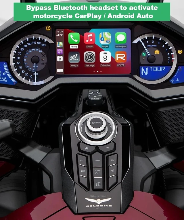 Alt view image 3 of 5 - Rsizbahr 2-in-1 USB-A/C Bypass Motorcycle CarPlay Bluetooth Headset Cable
