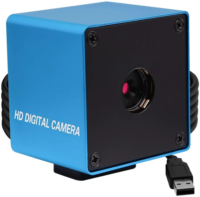 Main image of ELP 60degree Autofocus USB Camera with Aluminum Housing for Video Camera CCTV Micro Mini Webcam for Laptop Desktop PC OV5640 UVC USB2.0 Laser Engraver Lightburn Camera(Blue)