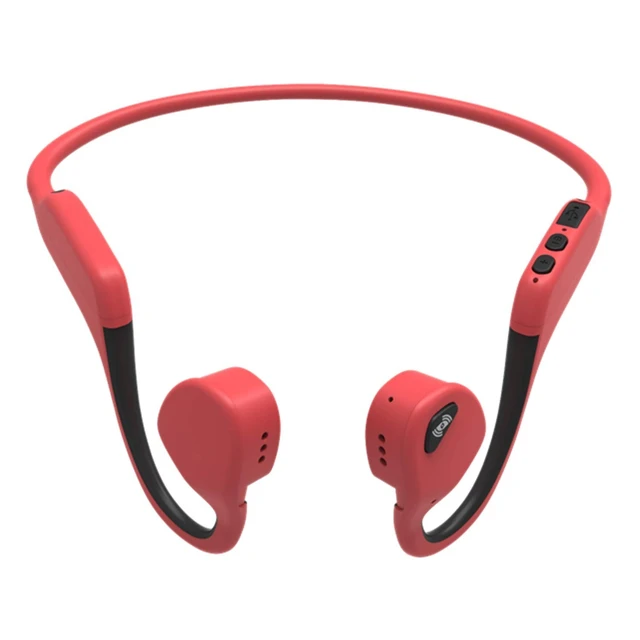 Alt view image 4 of 5 - Open Ear Wireless Sport Bluetooth Headphones with Mic, Headset Earphone, Long Battery and Ultra-Lightweight (RED)