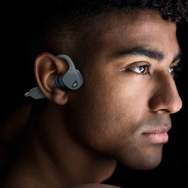 Alt view image 5 of 5 - Open Ear Wireless Sport Bluetooth Headphones with Mic, Headset Earphone, Long Battery and Ultra-Lightweight (RED)