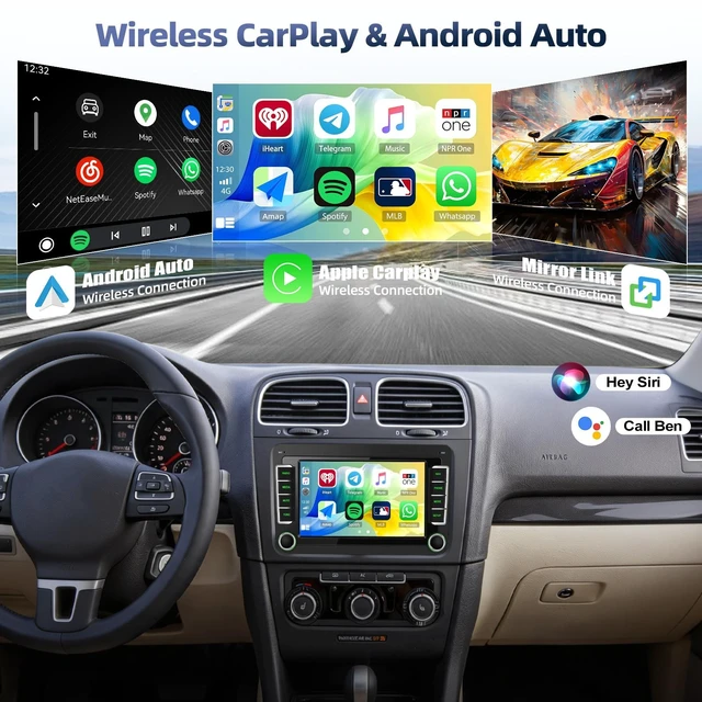 Alt view image 4 of 5 - Car Stereo for Volkswagen VW Jetta 2006-2015, Wireless CarPlay Android Auto