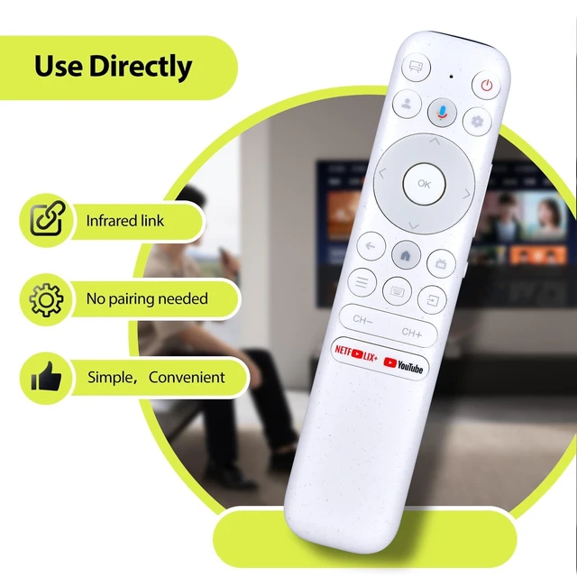 Alt view image 2 of 5 - RYQIF RC902N-FER2 Voice Replacement Remote Control fits TCL Smart TV 75A300 Pro RC902N FER2