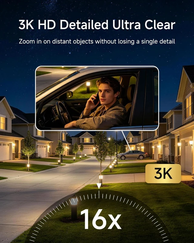 Alt view image 2 of 5 - Noorio 3K Wired Outdoor Security Camera, 5GHz WiFi, 24/7 Recording