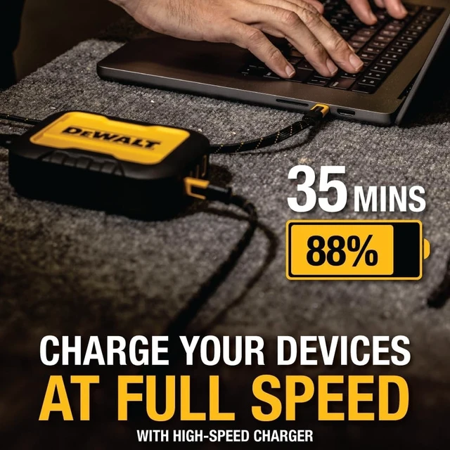 Alt view image 5 of 5 - DEWALT Heavy Duty USB C to USB C Fast Charging Cables w/Kevlar Flat 240W USBC to USBC Charge Cables High Speed Type C Charging for iPhone 17,18,16,15 Series, Samsung Galaxy, MacBook, Pixel, 2-Pa