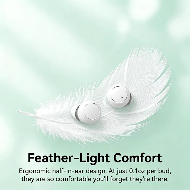 Alt view image 3 of 5 - NVXMANIYK Ultra-Mini Sleep Earbuds for Side Sleepers, Bluetooth 6.0 Invisible Earphones with Fidget Toy Case, 30H Playtime, IPX5 Sweatproof, Touch Control for ASMR, Work, Commute & Travel