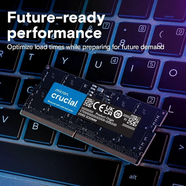 Alt view image 5 of 5 - Crucial 32GB DDR5 RAM Kit (2x16GB), 4800MHz CL40 Laptop Memory - Compatible with Intel 12th Gen and AMD Processors - CT2K16G48C40S5
