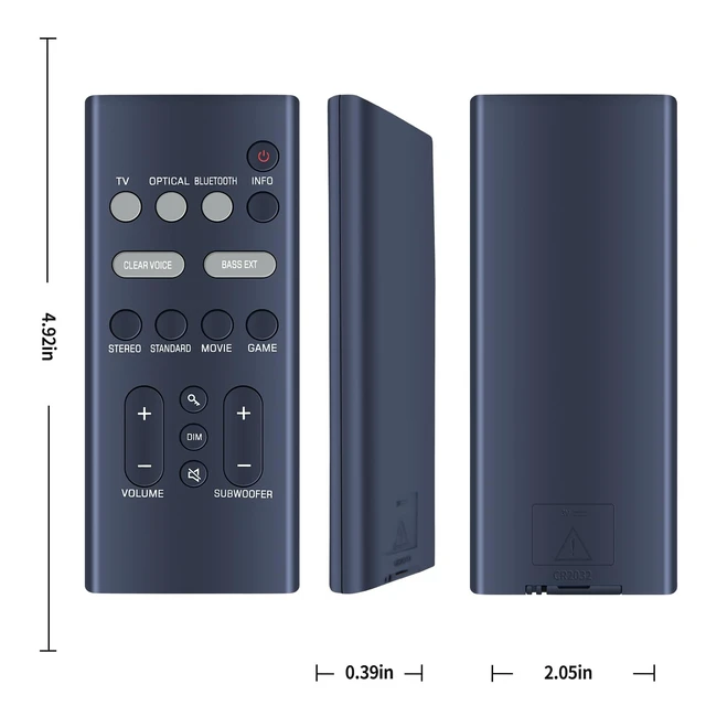 Alt view image 2 of 3 - New Replacement Remote Control for Yamaha VGH6520 Soundbar SR-B30A SR-B40A