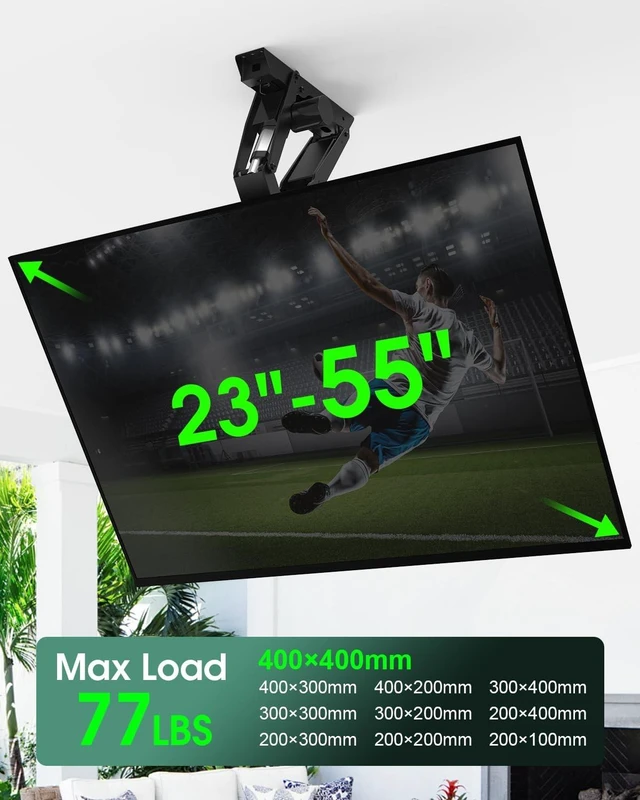 Alt view image 4 of 5 - Zontera Motorized TV Mount for 23 to 55 Inch Screens, Remote Control, Black