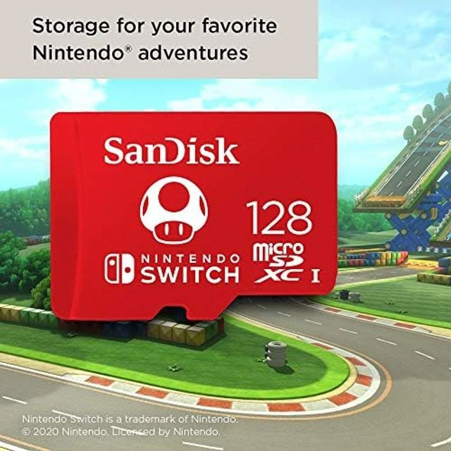 Alt view image 4 of 5 - SANDISK 128GB microSD Card, Super Mario Super Mushroom Edition
